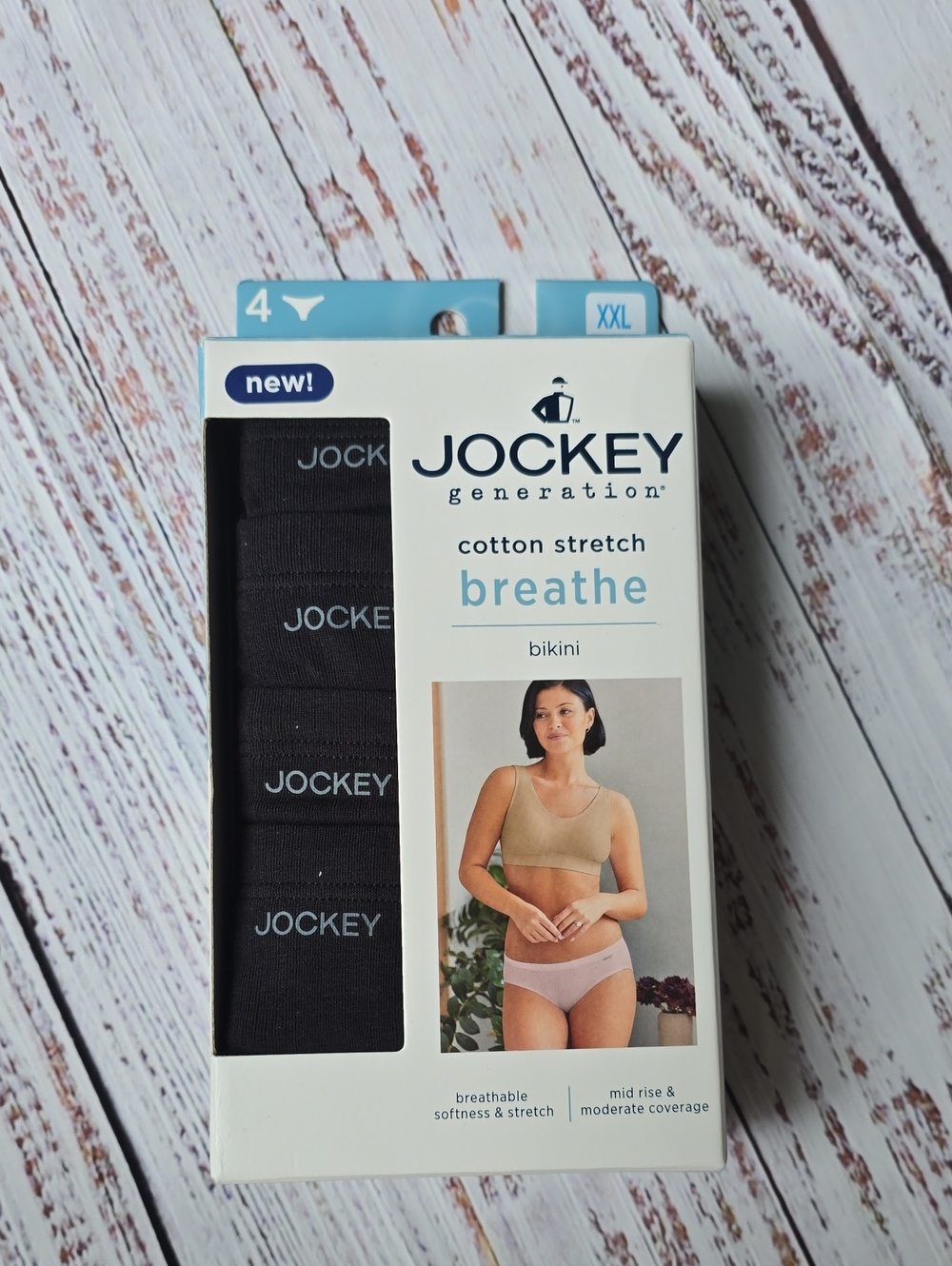 Jockey Cotton Stretch Breathe Bikini Briefs - Black